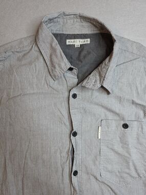Marc Ecko Men’s Black & White Stripe Button-Up Shirt Size 4XB